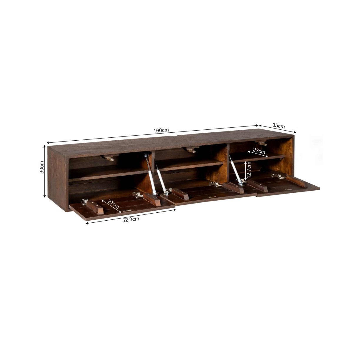 Zwevend tv-meubel Vision Brown | 160 cm - Afbeelding 5
