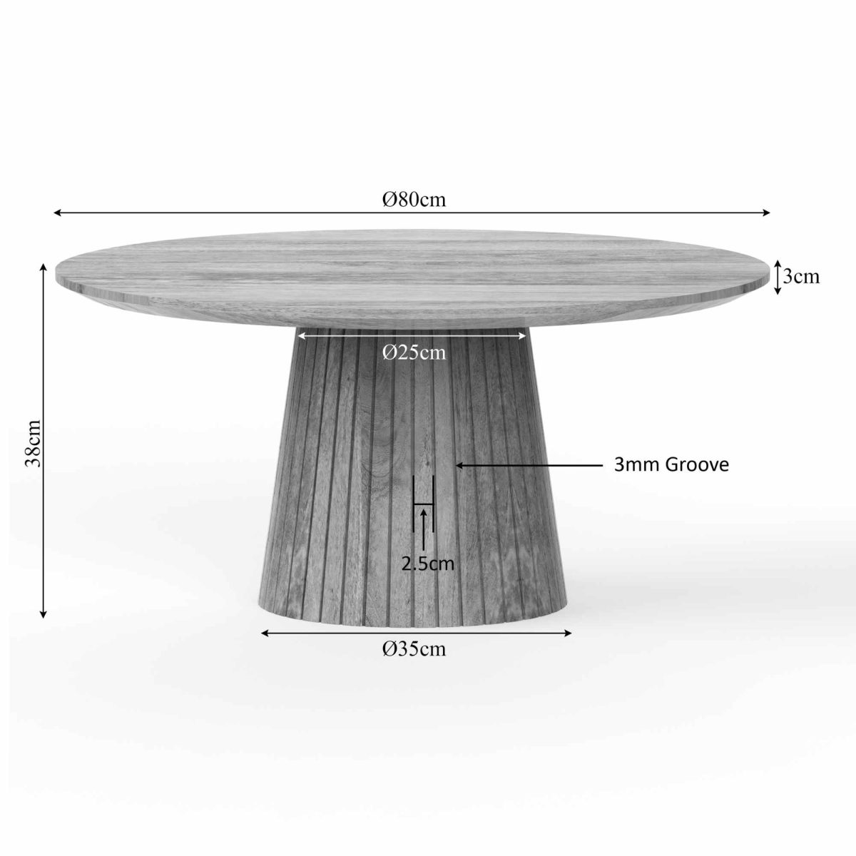 Salontafel Solana | 80 cm | Taupe - Afbeelding 5