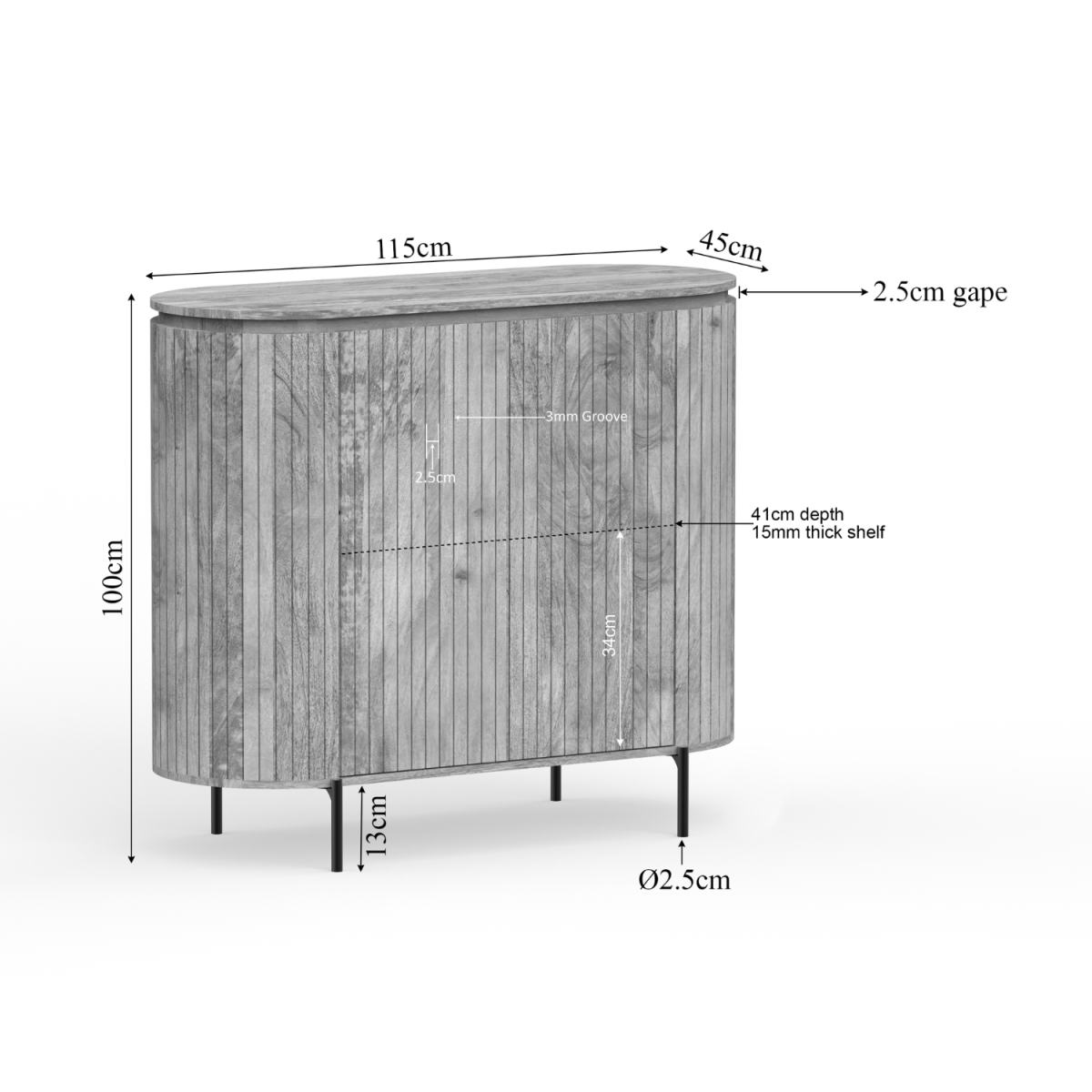 Kast Solana | 115 cm | Taupe - Afbeelding 6