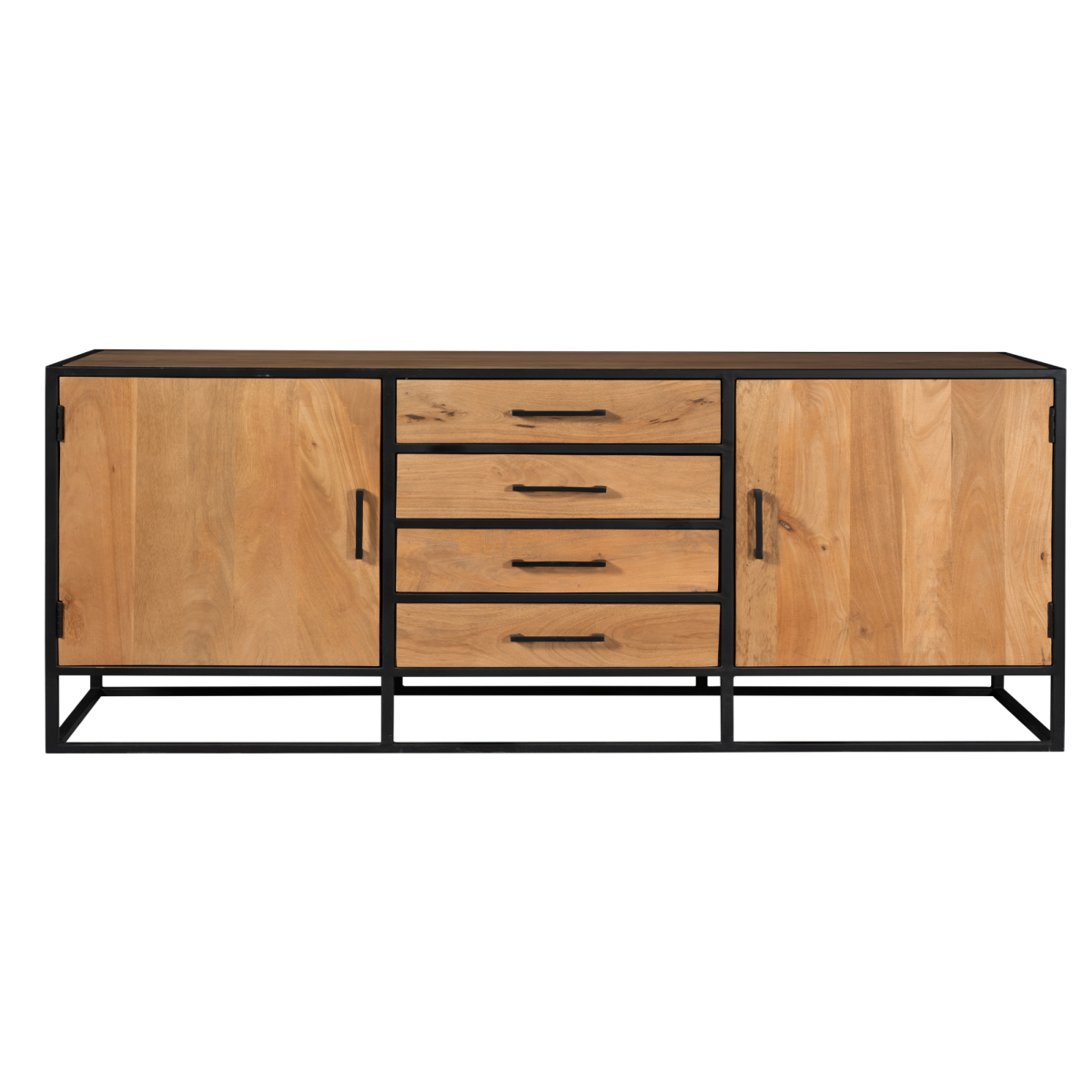 Dressoir Denver | Mangohout en staal | 210 cm - Afbeelding 2