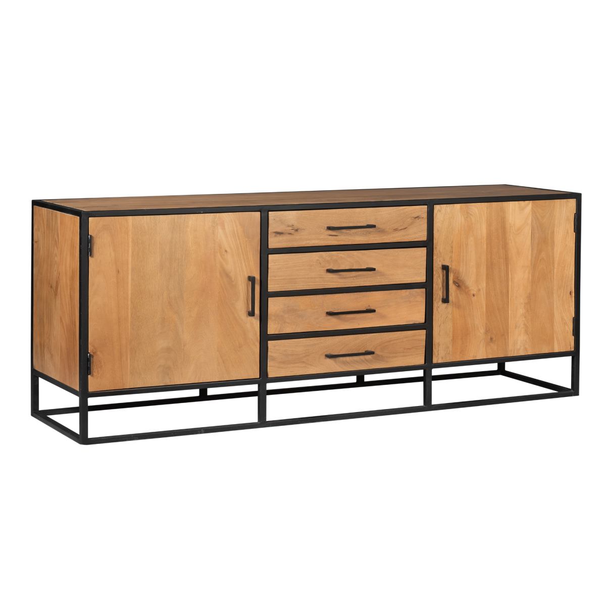 Dressoir Denver | Mangohout en staal | 210 cm - Afbeelding 5