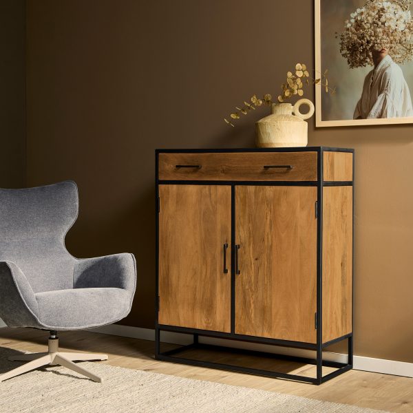 Kast Denver | Mangohout en staal | 100 cm