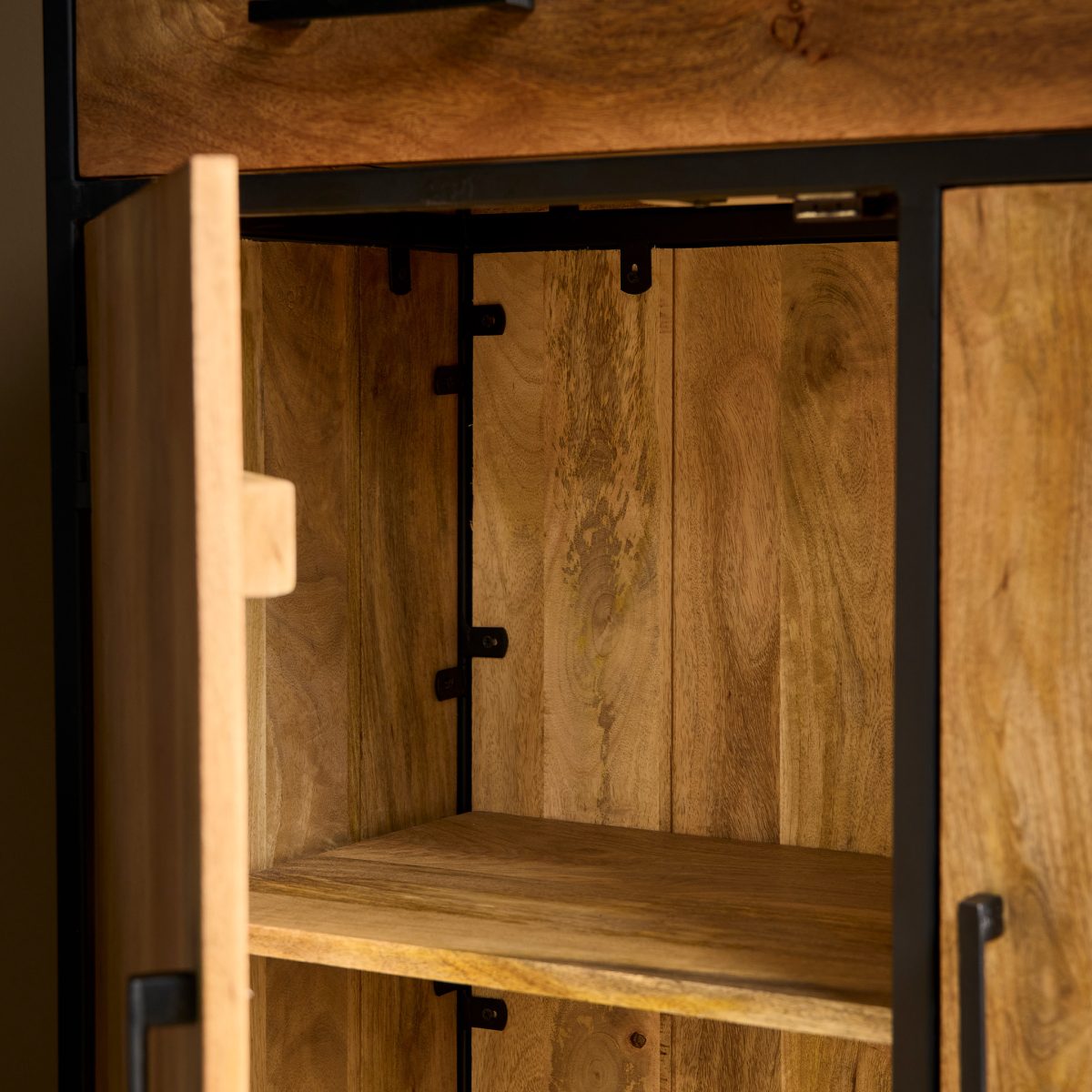 Kast Denver | Mangohout en staal | 100 cm - Afbeelding 2