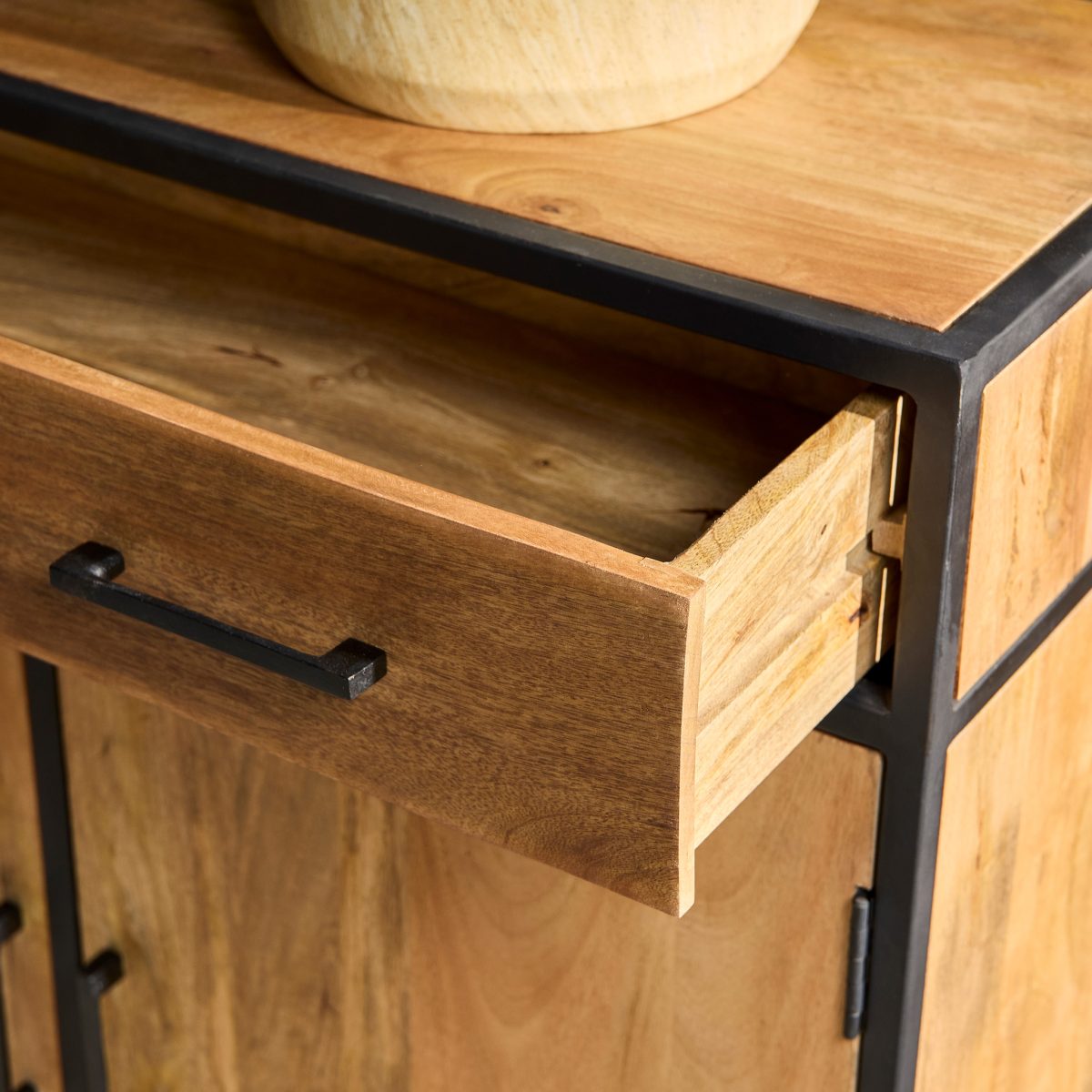 Kast Denver | Mangohout en staal | 100 cm - Afbeelding 3