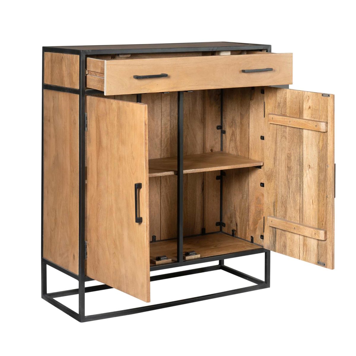 Kast Denver | Mangohout en staal | 100 cm - Afbeelding 7