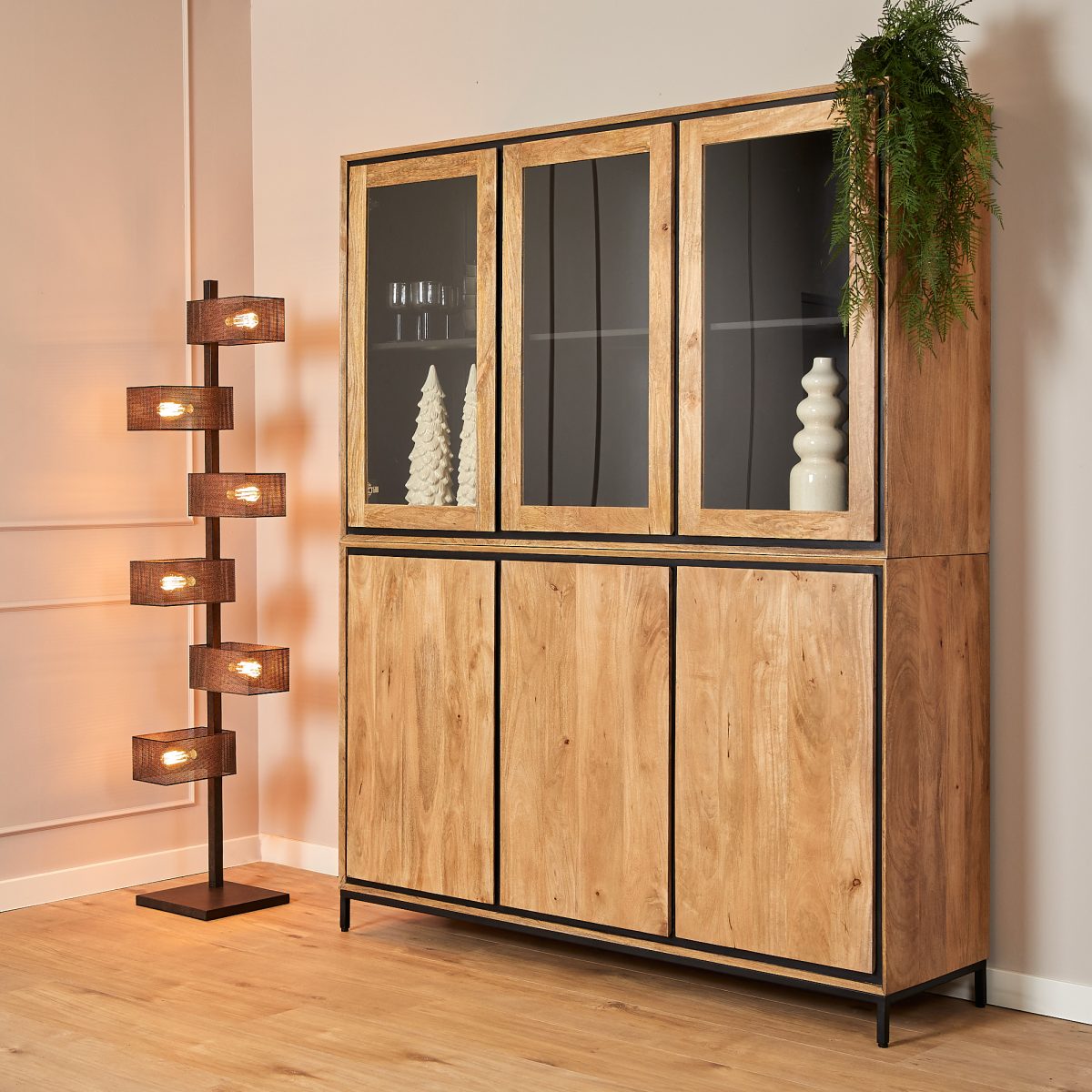 Vitrinekast RichWood | 160 cm - Afbeelding 1