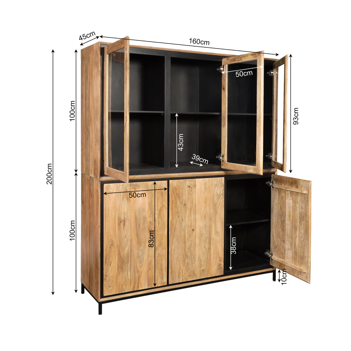 Vitrinekast RichWood | 160 cm - Afbeelding 10