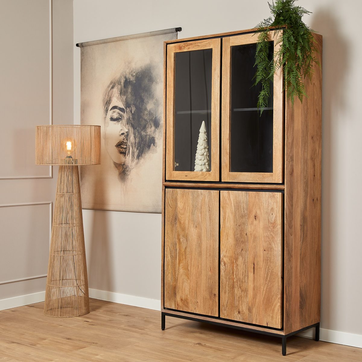 Vitrinekast RichWood | 100 cm - Afbeelding 1