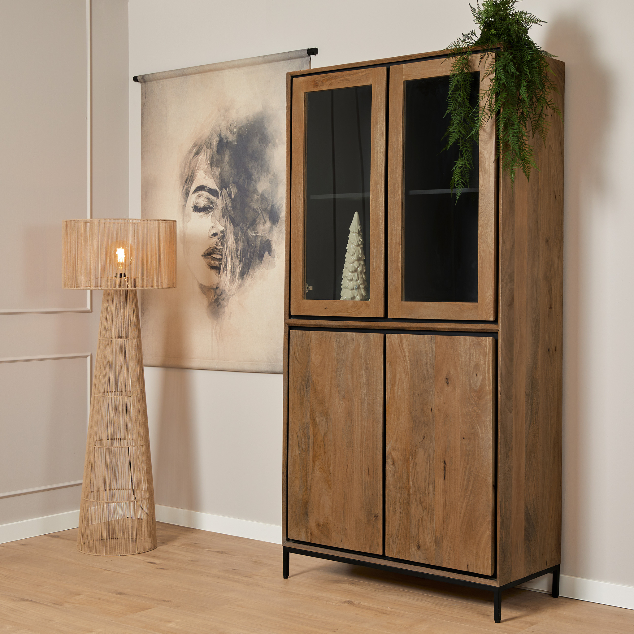 STF-3509-0-3.jpg Vitrinekast RichWood | 100 cm - Afbeelding 1