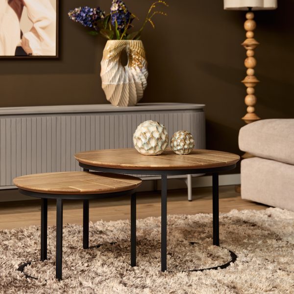 Salontafel Otik Natuurlijk Eiken | 70 cm | set van 2