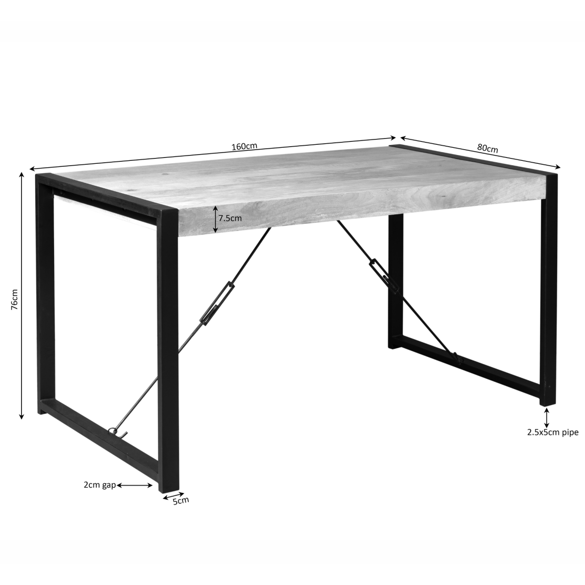 Dining table Boaz 160 cm - Afbeelding 6