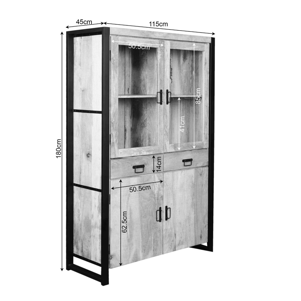 Vitrinekast Boaz 115 cm - Afbeelding 7