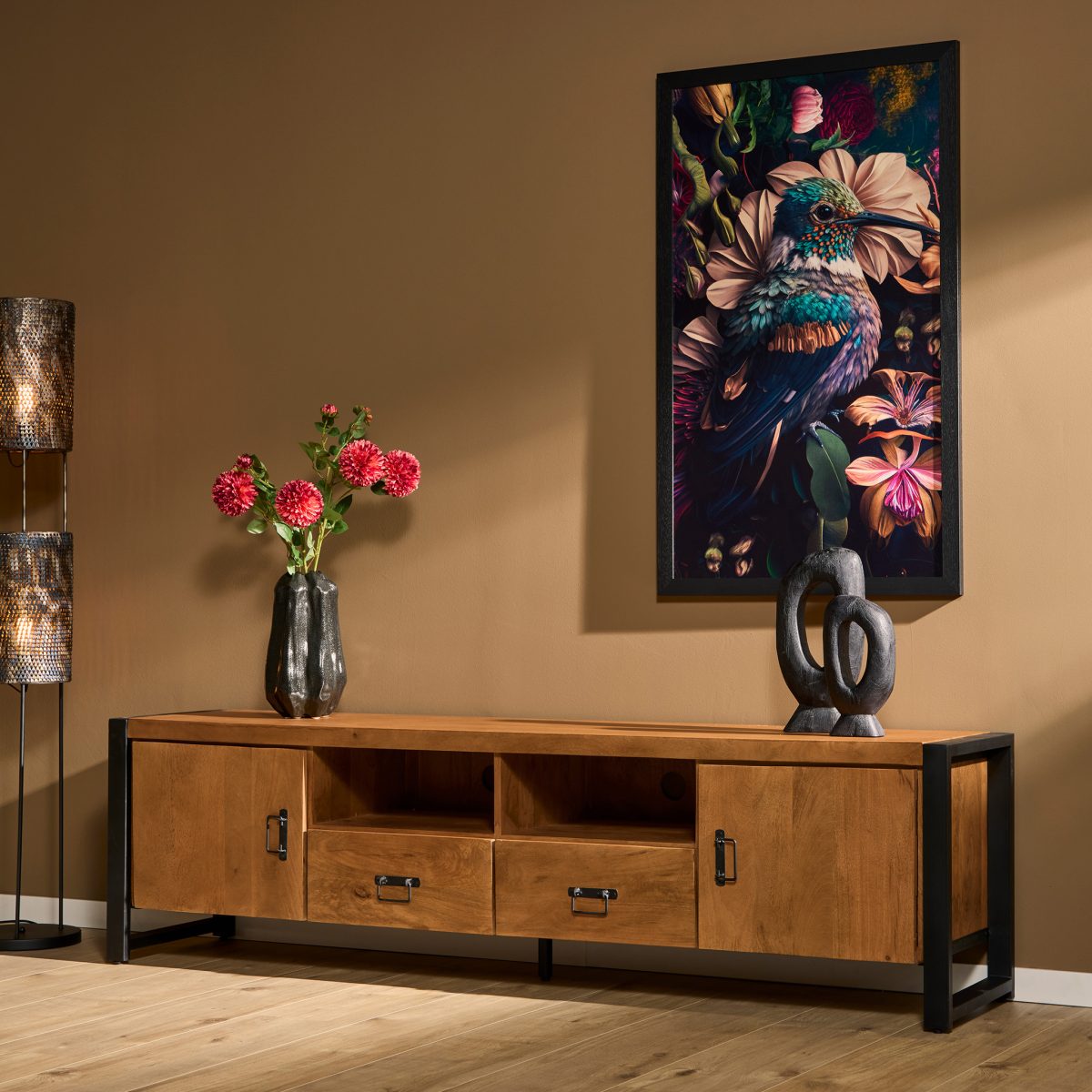 Tv-meubel Boaz 200 cm | Twee deuren en twee lades - Afbeelding 1