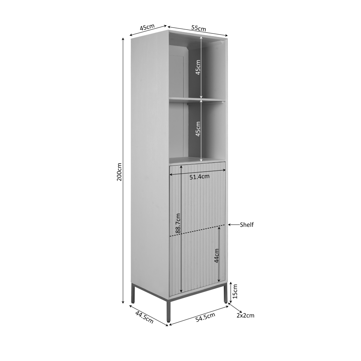 Boekenkast Madison Bruin | 55 cm - Afbeelding 6