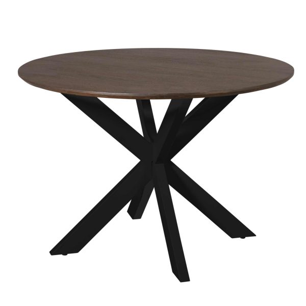 Eettafel Madison Bruin | 110 cm | Poot Zwart