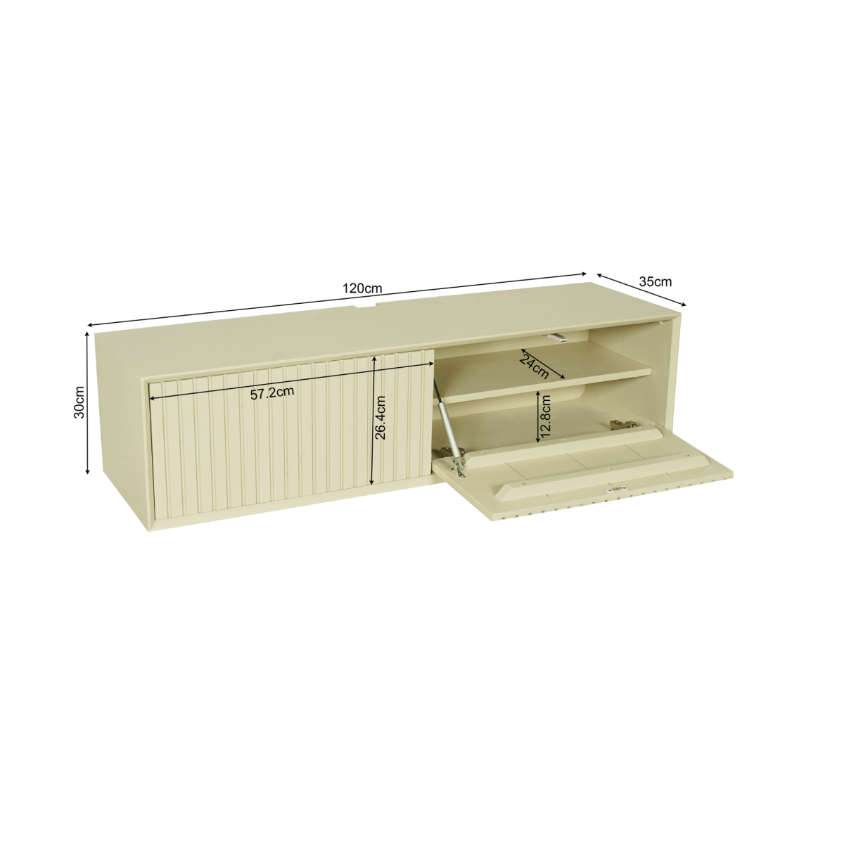 Zwevend tv-meubel Madison Sand | 120 cm - Afbeelding 7