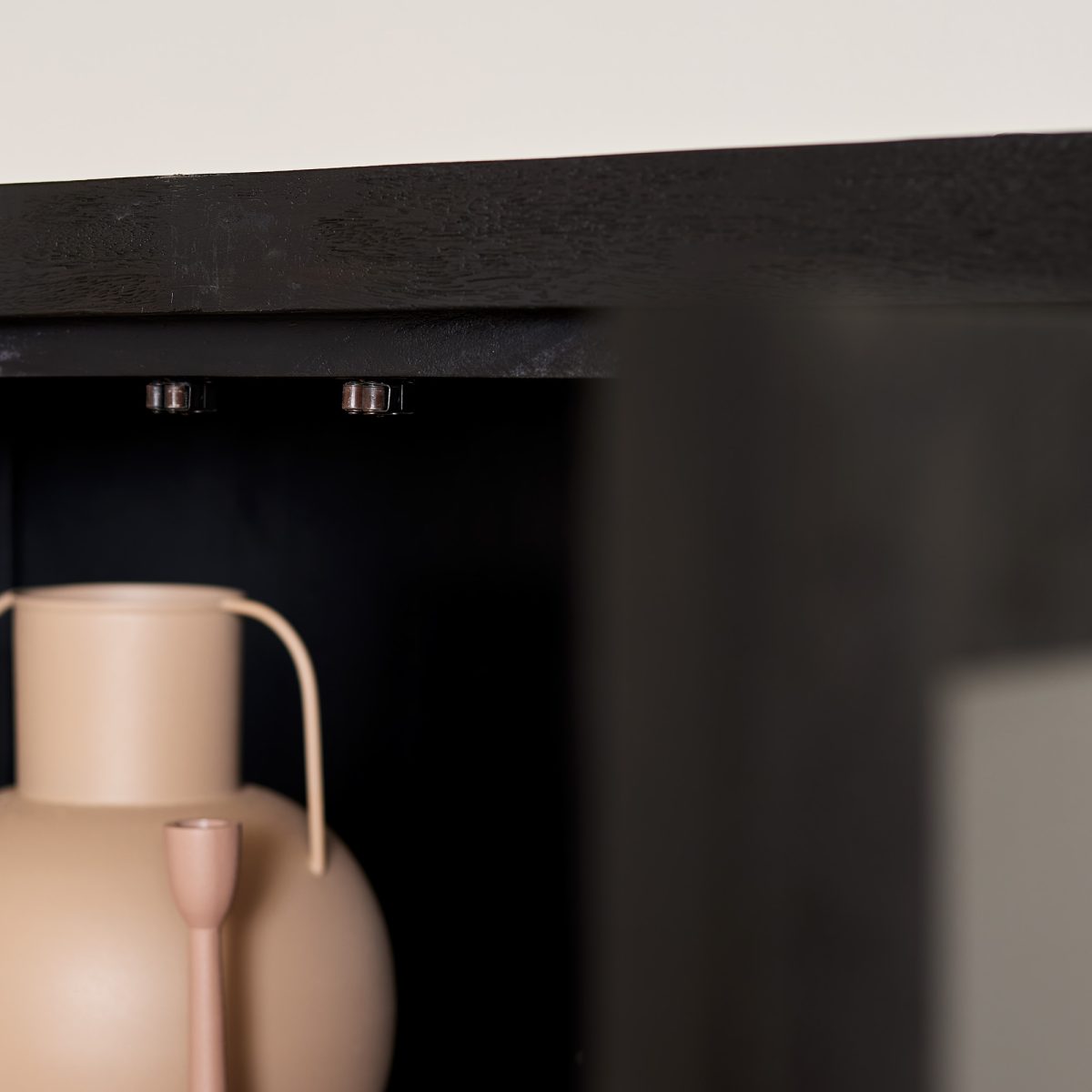 Vitrinekast Boaz Zwart | 115 cm - Afbeelding 2