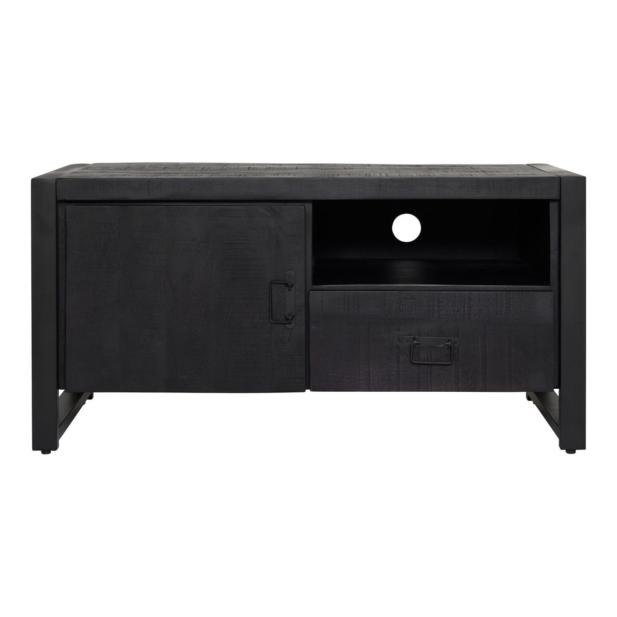 Tv-meubel Boaz Zwart 110 cm | Een deur en open vak - Afbeelding 3