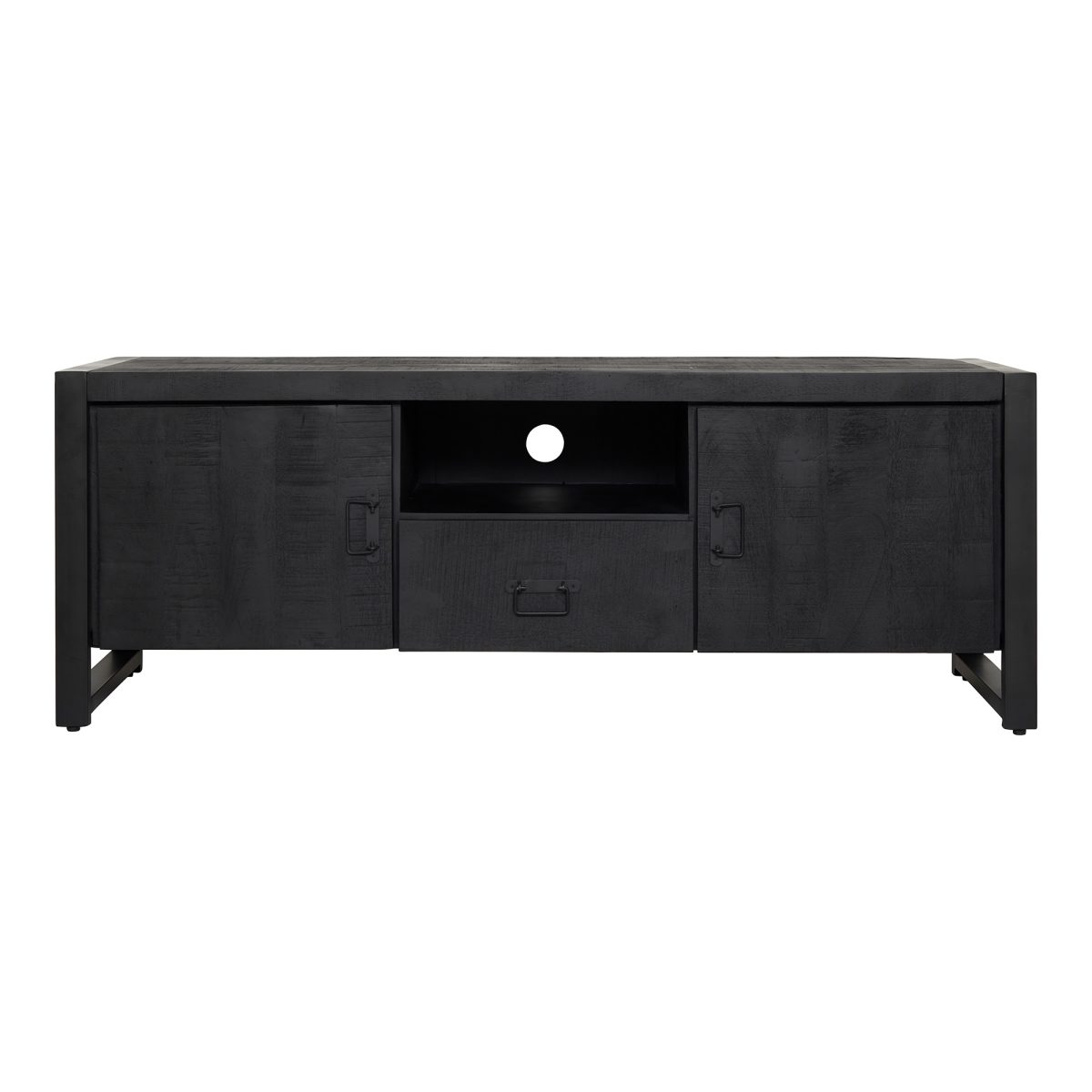 Tv-meubel Boaz Zwart 150 cm | Twee deuren en een lade - Afbeelding 5