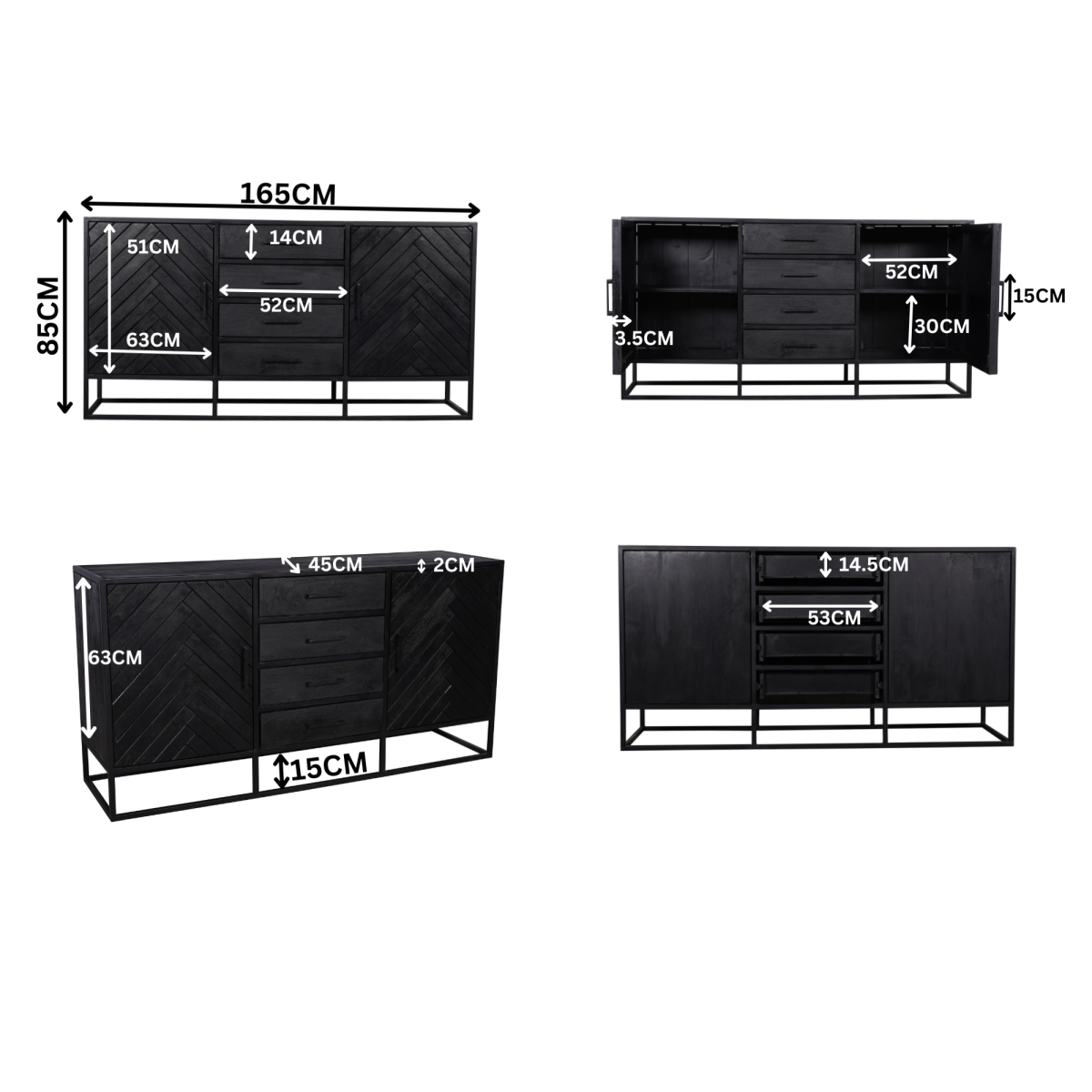Dressoir New York | 165 cm - Afbeelding 4