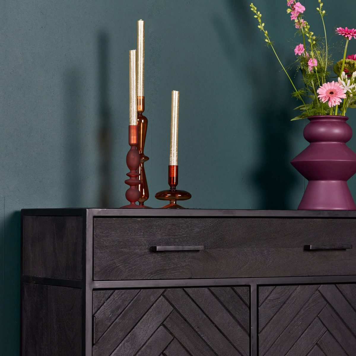 Kast New York | Mangohout en staal | 100 cm - Afbeelding 3