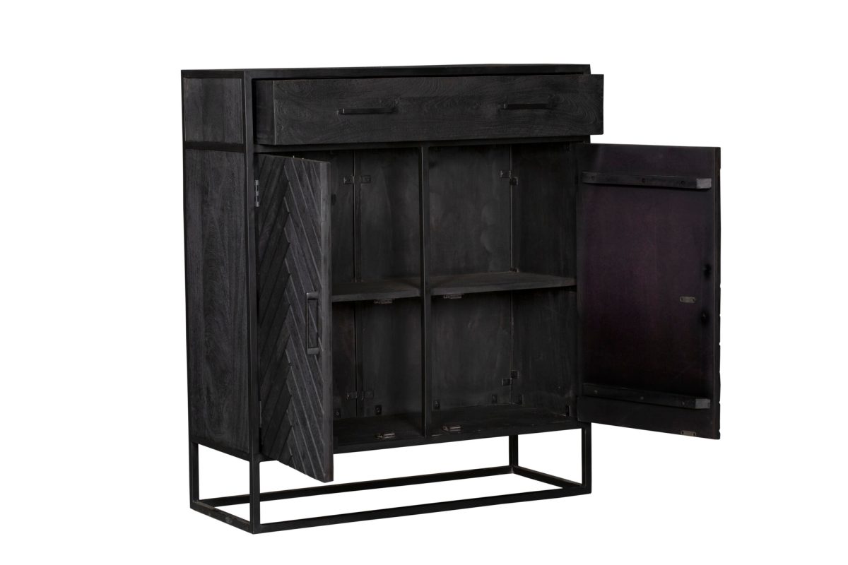 Kast New York | Mangohout en staal | 100 cm - Afbeelding 7