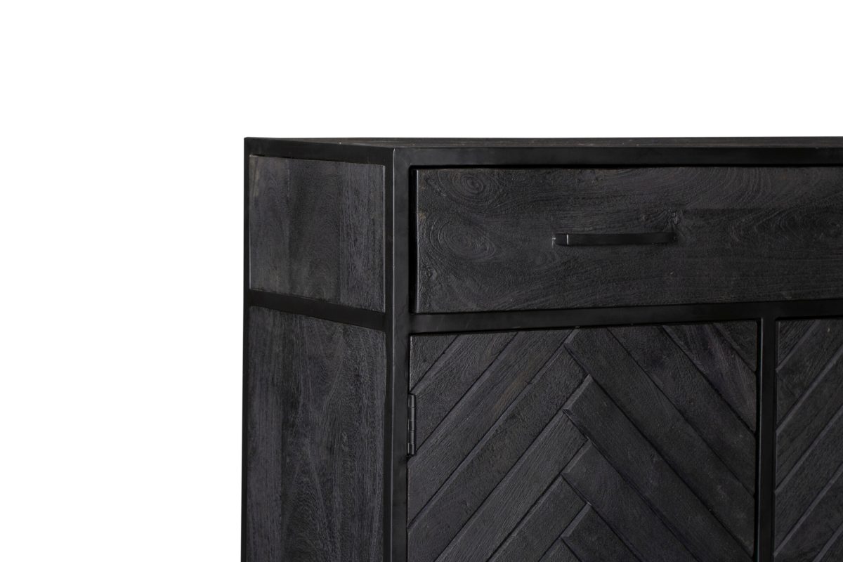 Kast New York | Mangohout en staal | 100 cm - Afbeelding 8