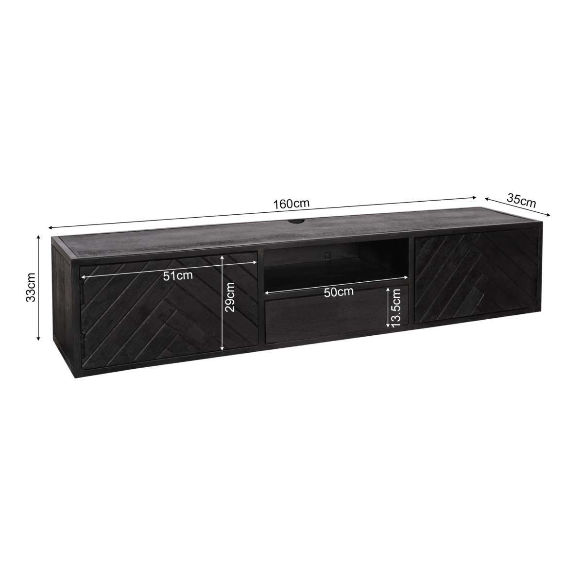 Zwevend tv-meubel New York | 160 cm - Afbeelding 5