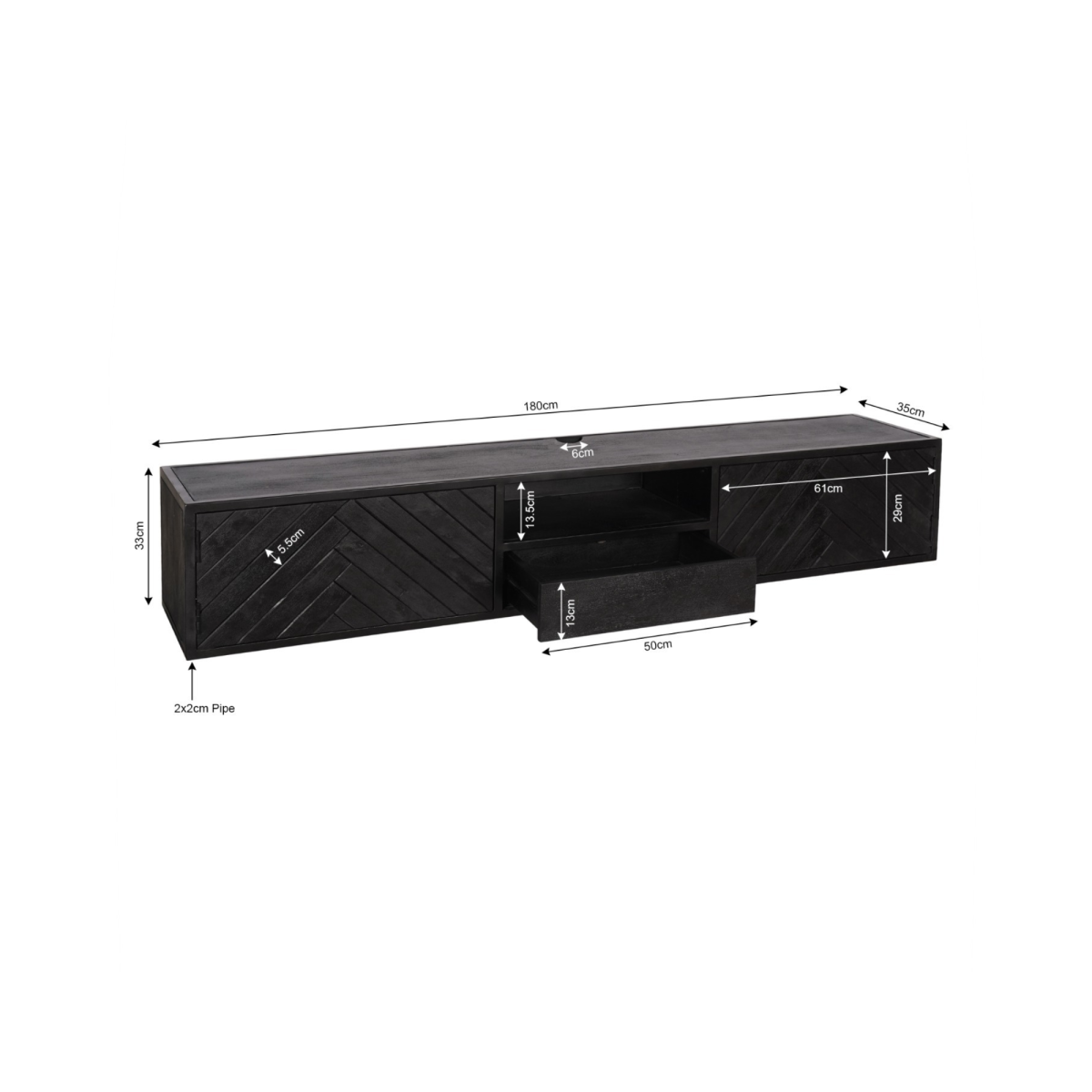 Zwevend tv-meubel New York | 180 cm - Afbeelding 10