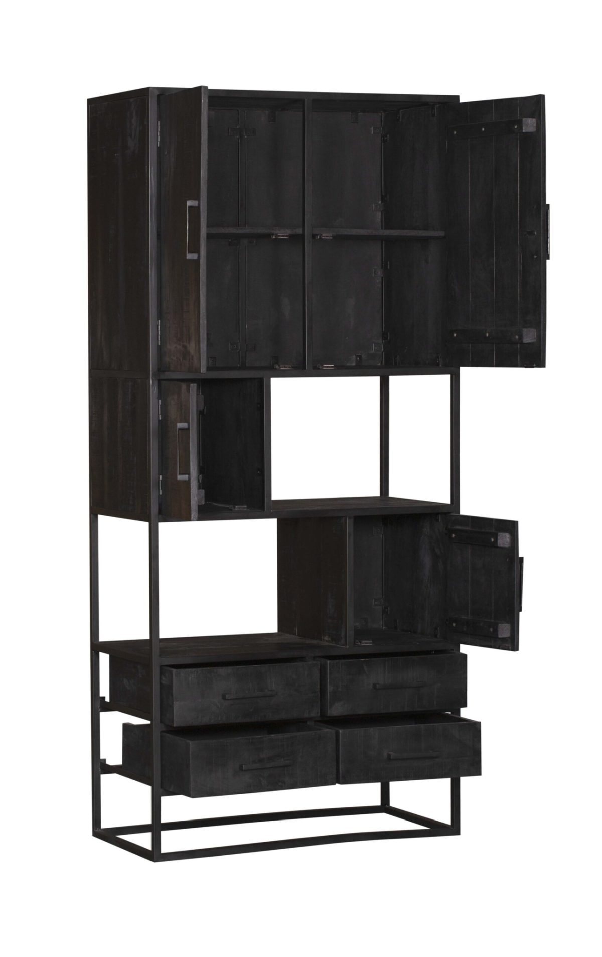 Boekenkast Denver Zwart | Mangohout en staal | 90 cm - Afbeelding 5