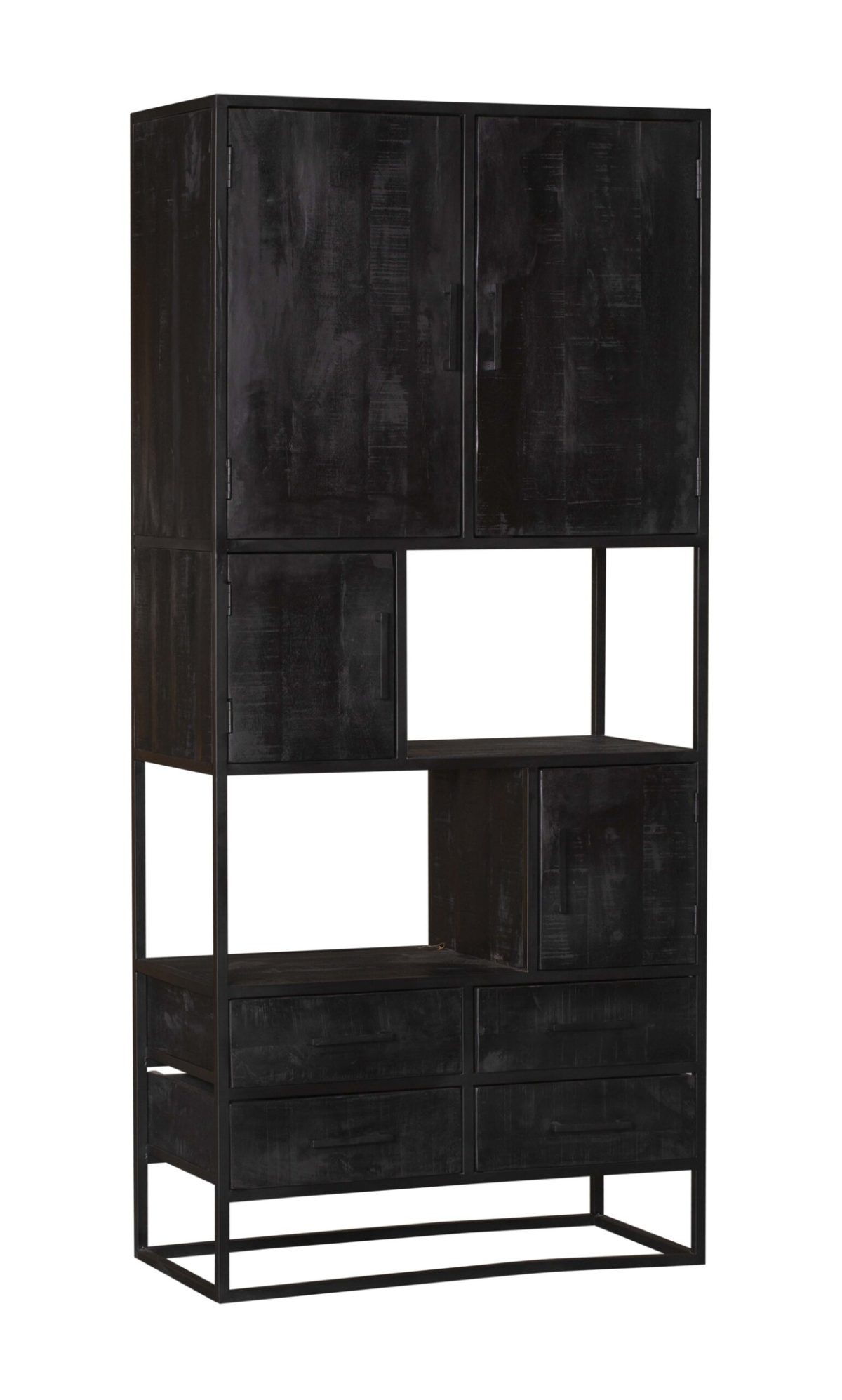 Boekenkast Denver Zwart | Mangohout en staal | 90 cm - Afbeelding 6