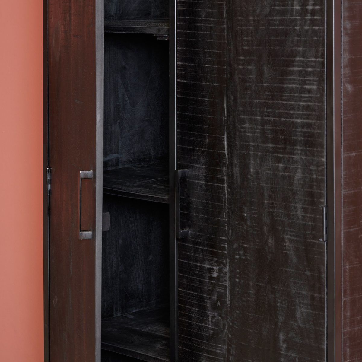 Kast Denver Zwart | Mangohout en staal | 90 cm - Afbeelding 2