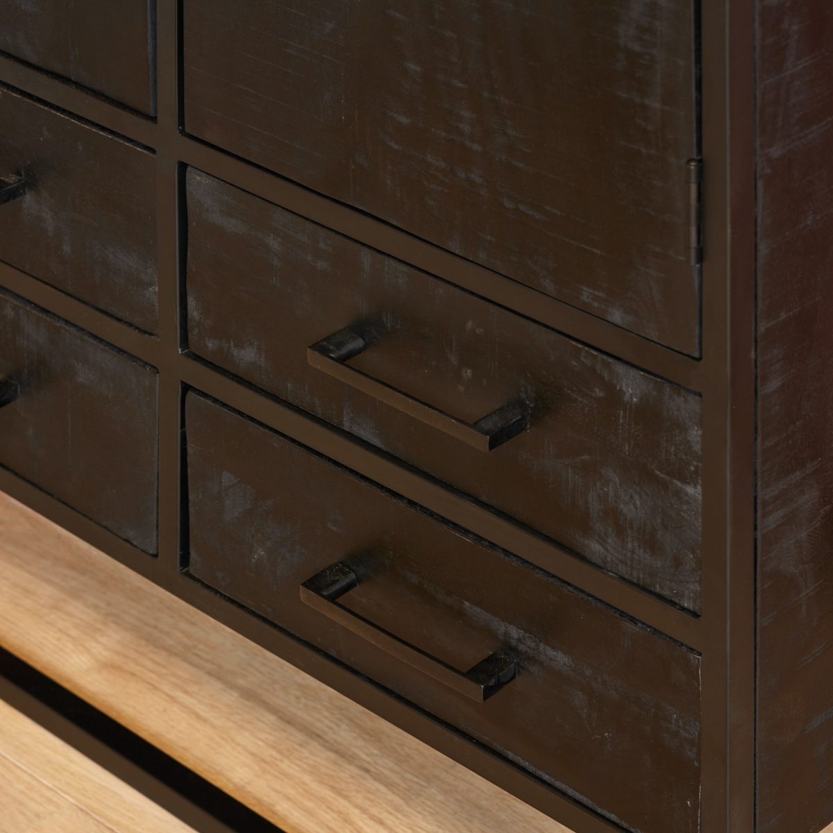 Kast Denver Zwart | Mangohout en staal | 90 cm - Afbeelding 3