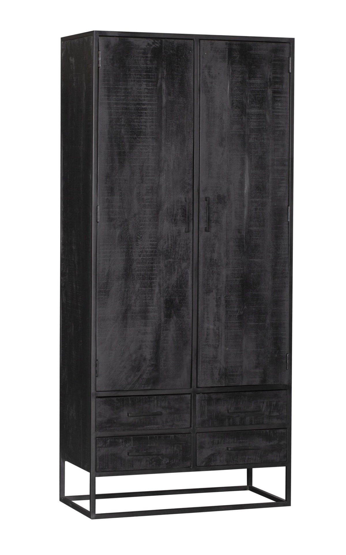 Kast Denver Zwart | Mangohout en staal | 90 cm - Afbeelding 5