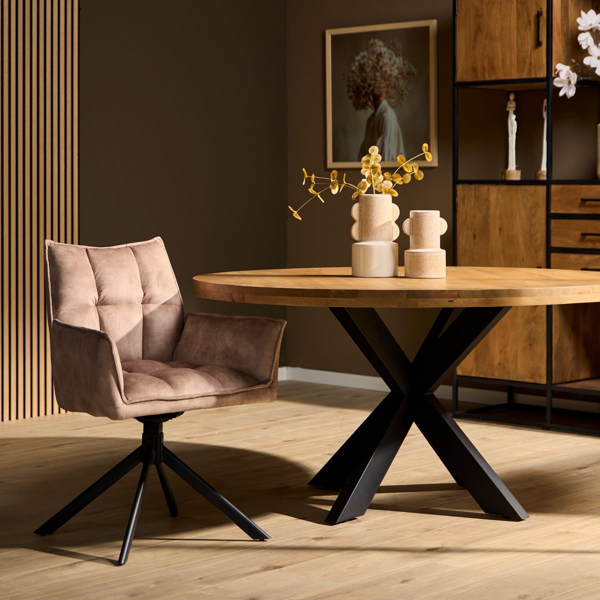Eetkamerstoel Dani | Velvet Beige (set van 2) - Afbeelding 3