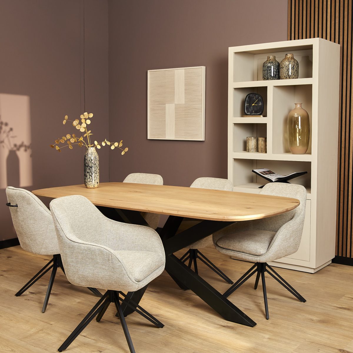 Eetkamerstoel Jens | Beige (set van 2) - Afbeelding 1