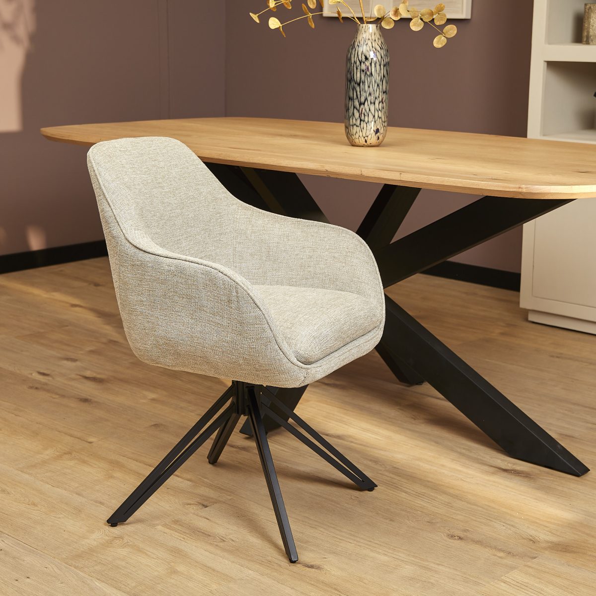 Eetkamerstoel Jens | Beige (set van 2) - Afbeelding 2
