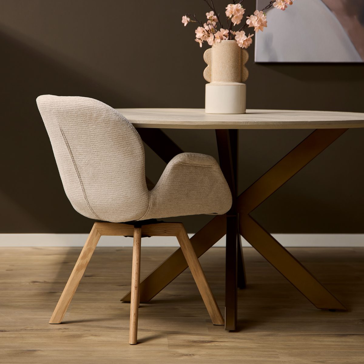 Eetkamerstoel Jesse | Beige - Afbeelding 2