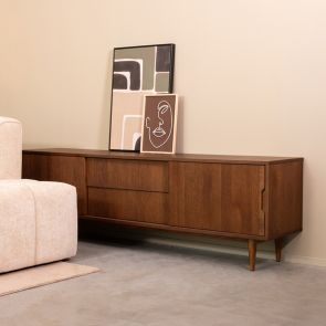 LABEL51 TV-meubel Jule – strak TV-dressoir met hout en zwart staal