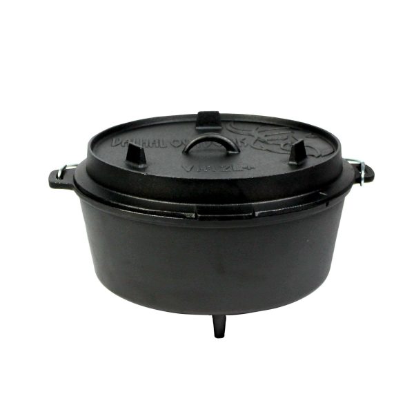 Dutch Oven Gietijzer met Pootjes Outdoor 12 Liter