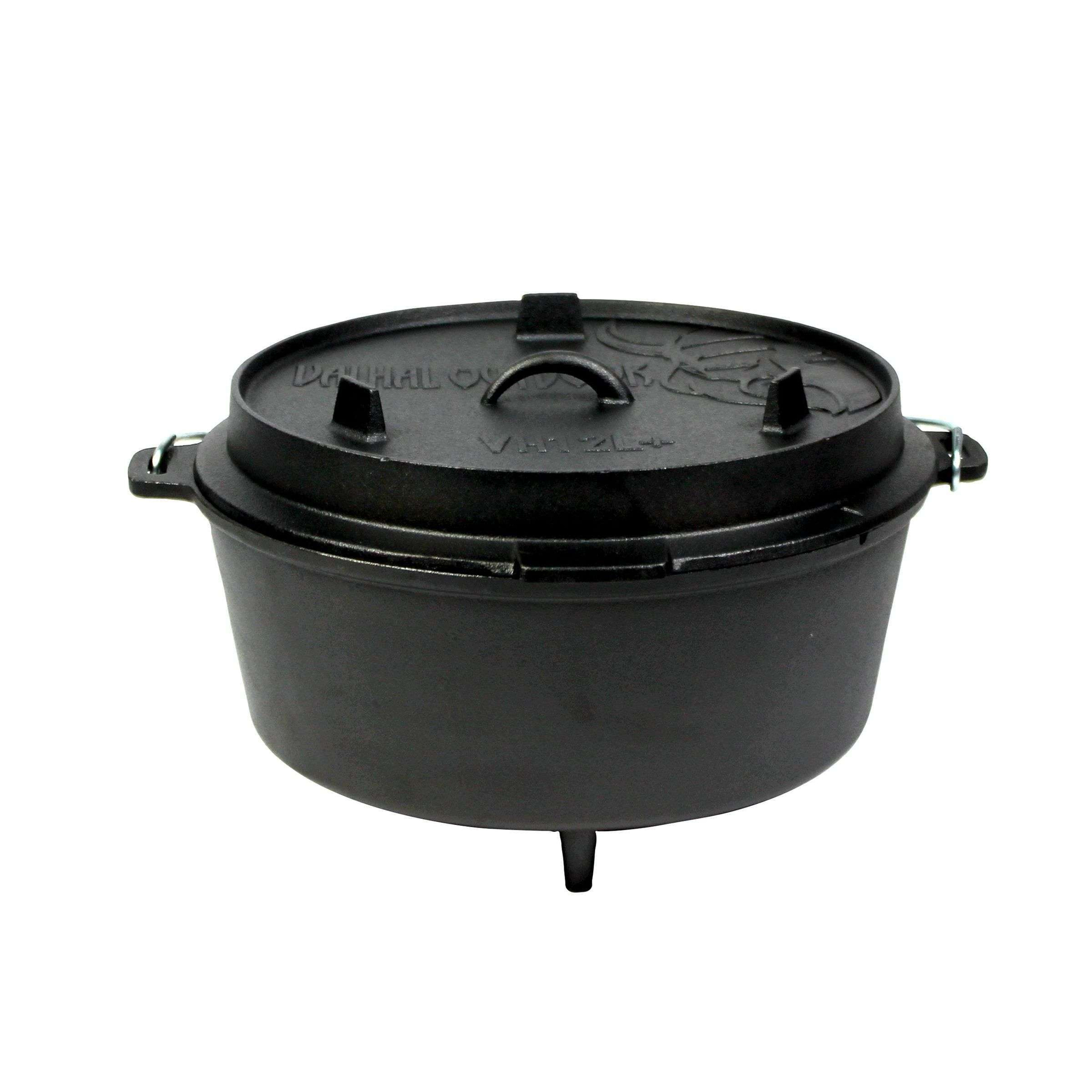 VH_612124-0.jpg Dutch Oven Gietijzer met Pootjes Outdoor 12 Liter - Afbeelding 1