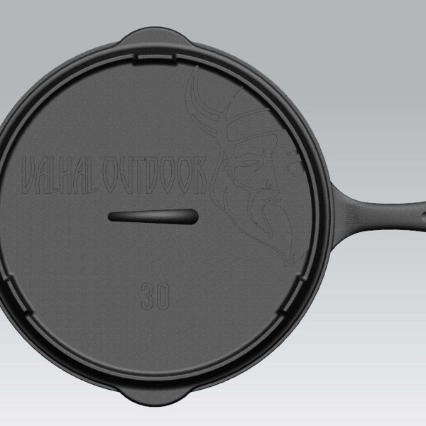 Koekenpan Gietijzer Deksel Ø 30 cm met Grillpatroon
