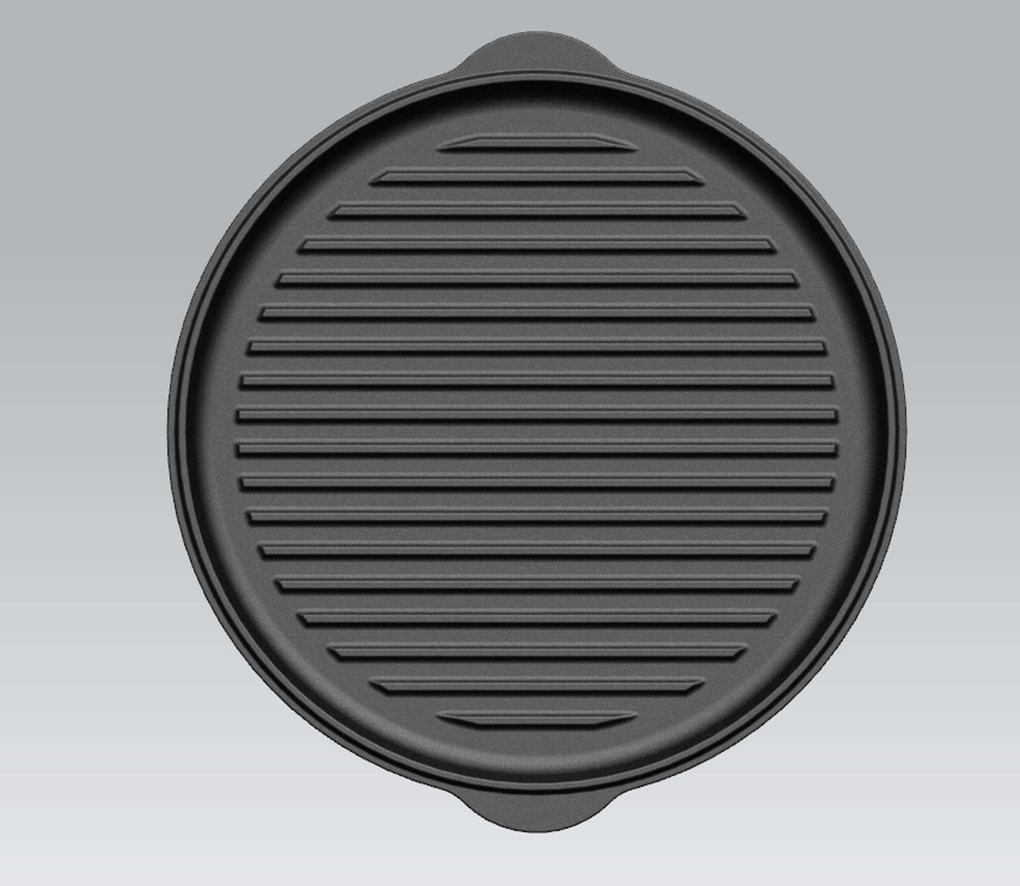 VH_612186-4.jpg Koekenpan Gietijzer Deksel Ø 30 cm met Grillpatroon - Afbeelding 5
