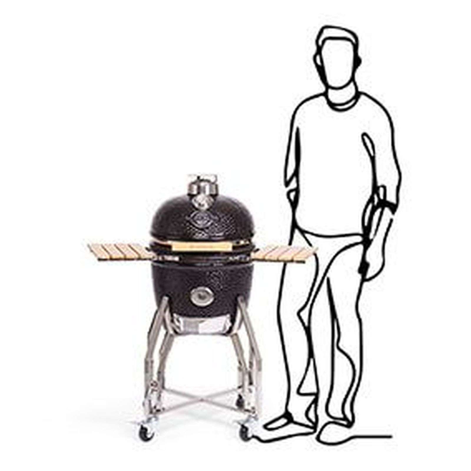 YA_490393-2.jpg "BBQ Kamado 16" Medium with stand and Side Tables" - Afbeelding 3