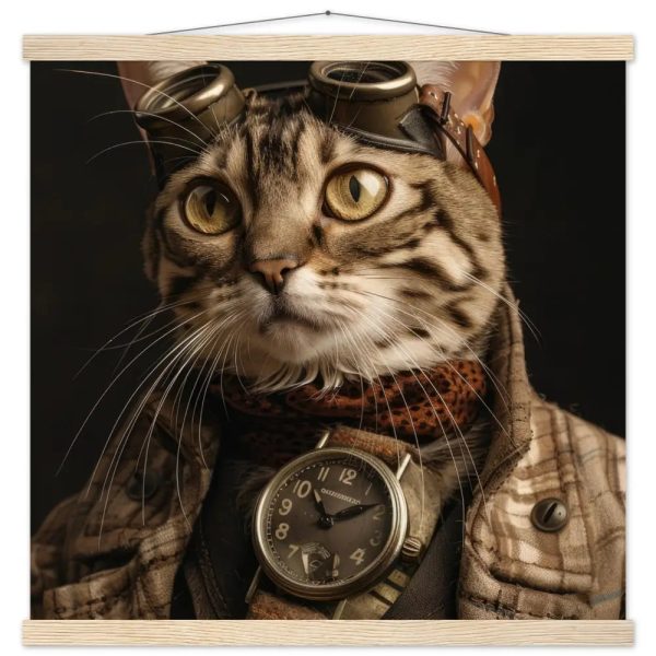 Schoolposter van een mannelijke Savannah kat