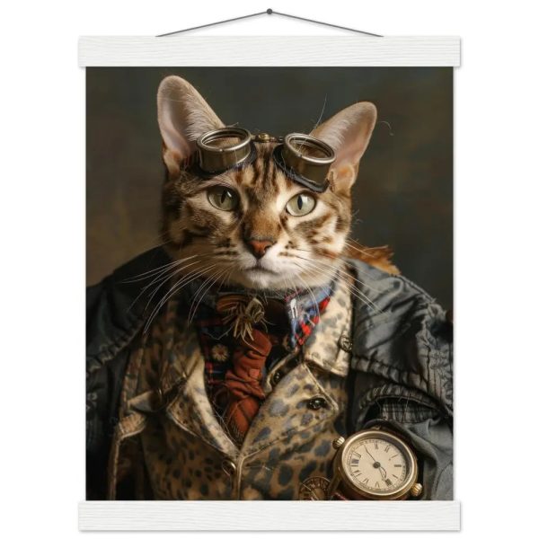 Schoolposter van een mannelijke Savannah kat