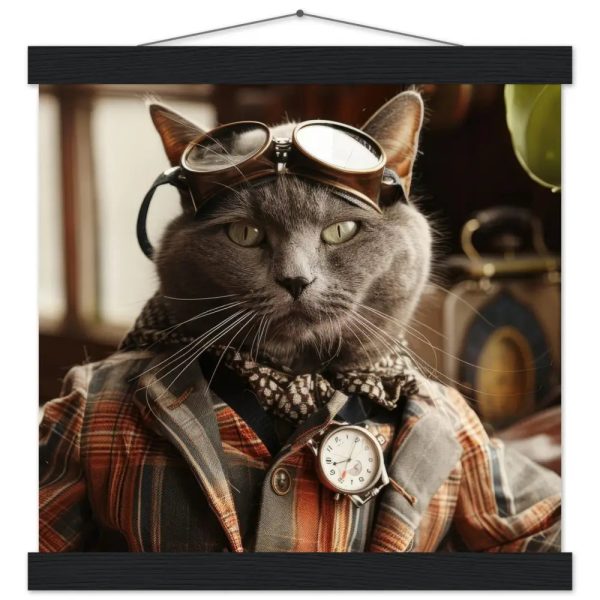 Schoolposter van een mannelijke Chartreux kat