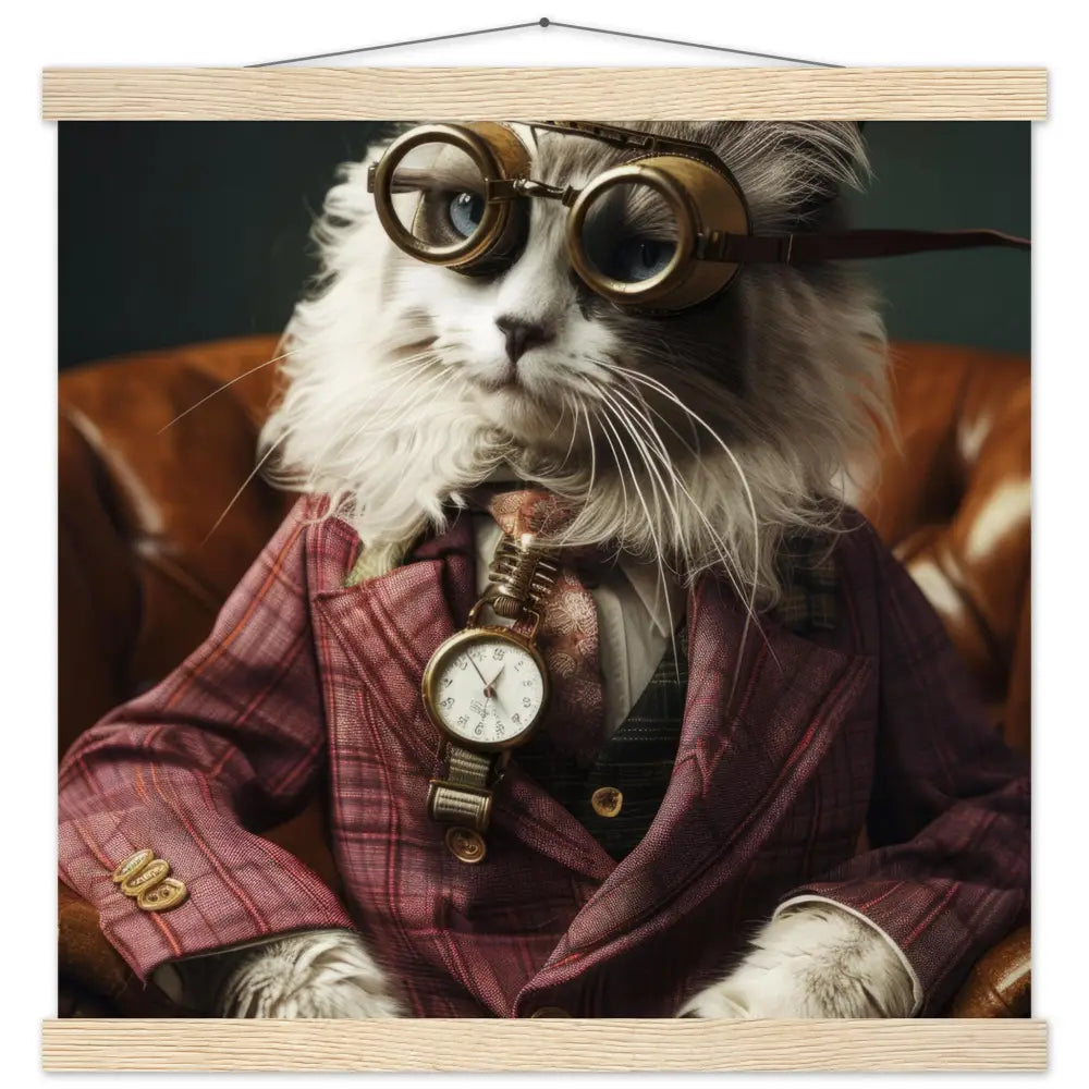 bf0d70b4-d084-4522-b0a9-b872b7fd2fab-0.jpg Schoolposter van een mannelijke LaPerm kat - Afbeelding 1