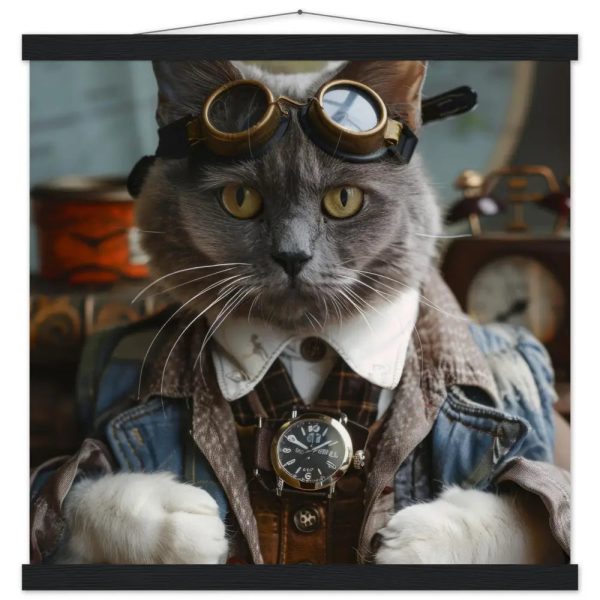 Schoolposter van een mannelijke Chartreux kat