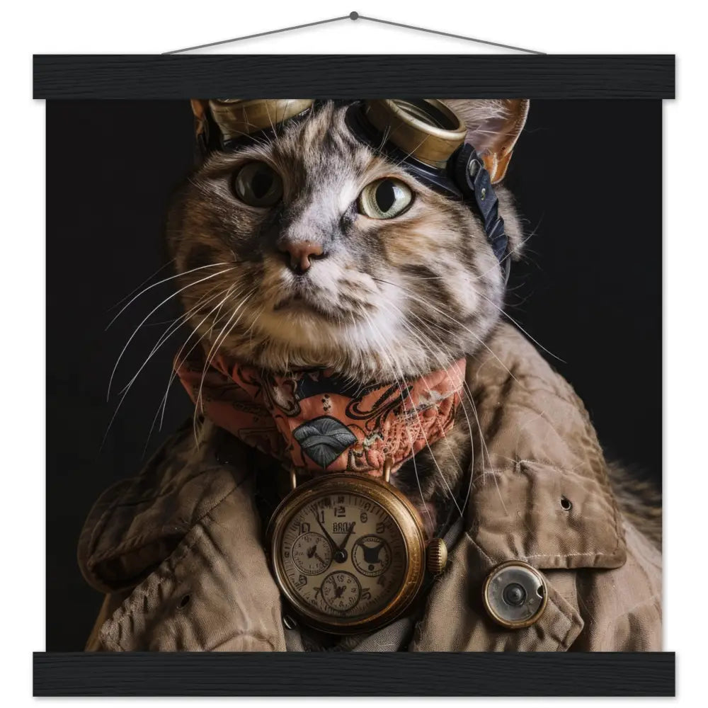 d71e0b92-ff8c-4af3-a8b2-f8cd1a35f75c-0.jpg Schoolposter van een vrouwelijke Korat kat - Afbeelding 1